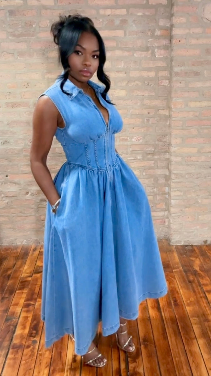 Denim Days Midi Dress – Thrifty Girl Online