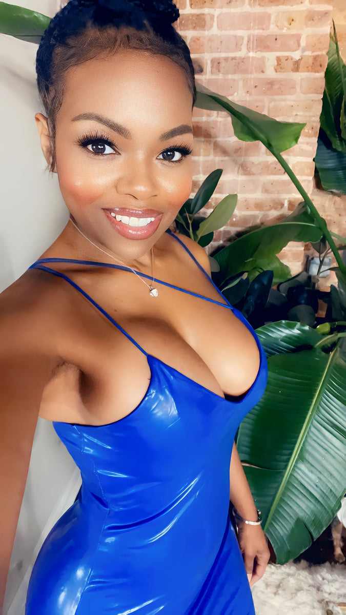 Royal Blue Leather Dress