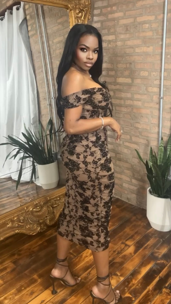 Allure Off The Shoulder Midi Dress
