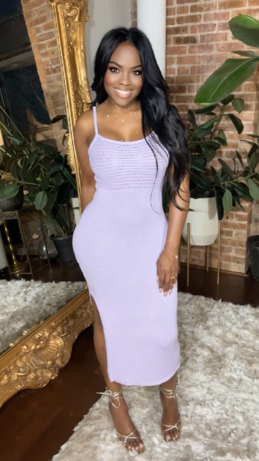 Lilac midi dress best sale