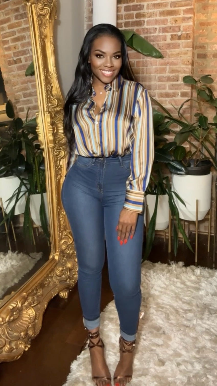 satin button top
