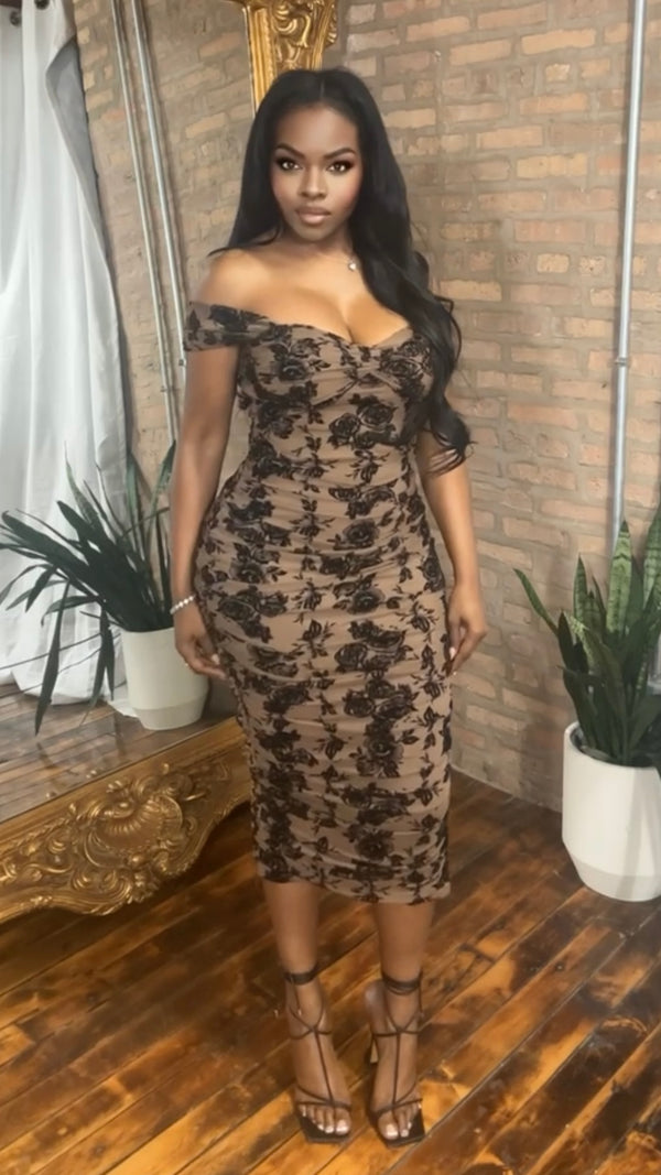 Allure Off The Shoulder Midi Dress