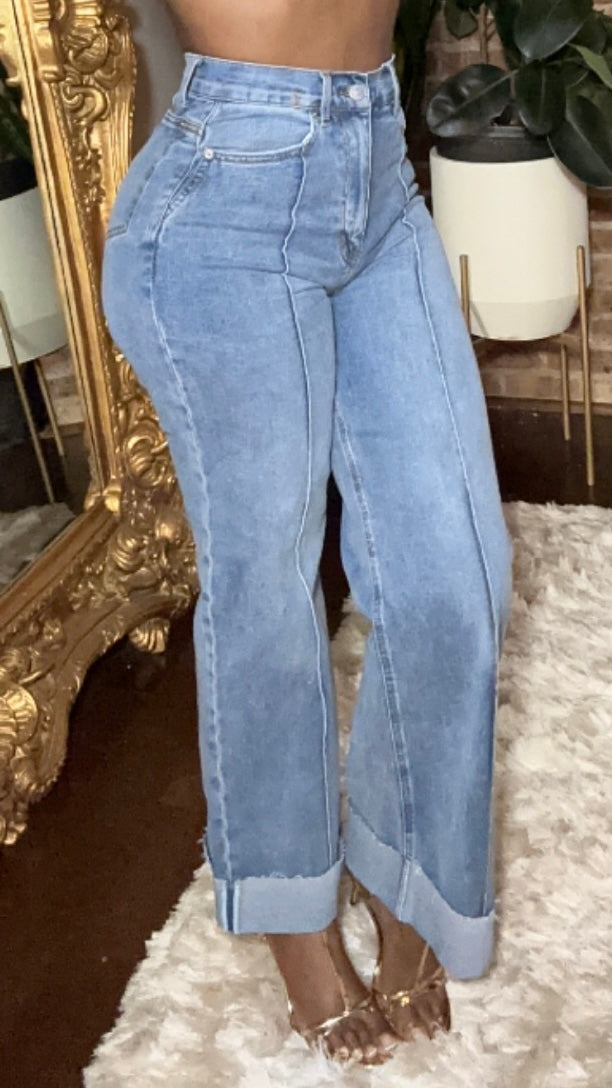 High Rise Wide Leg Jeans - Effortless Chic Style