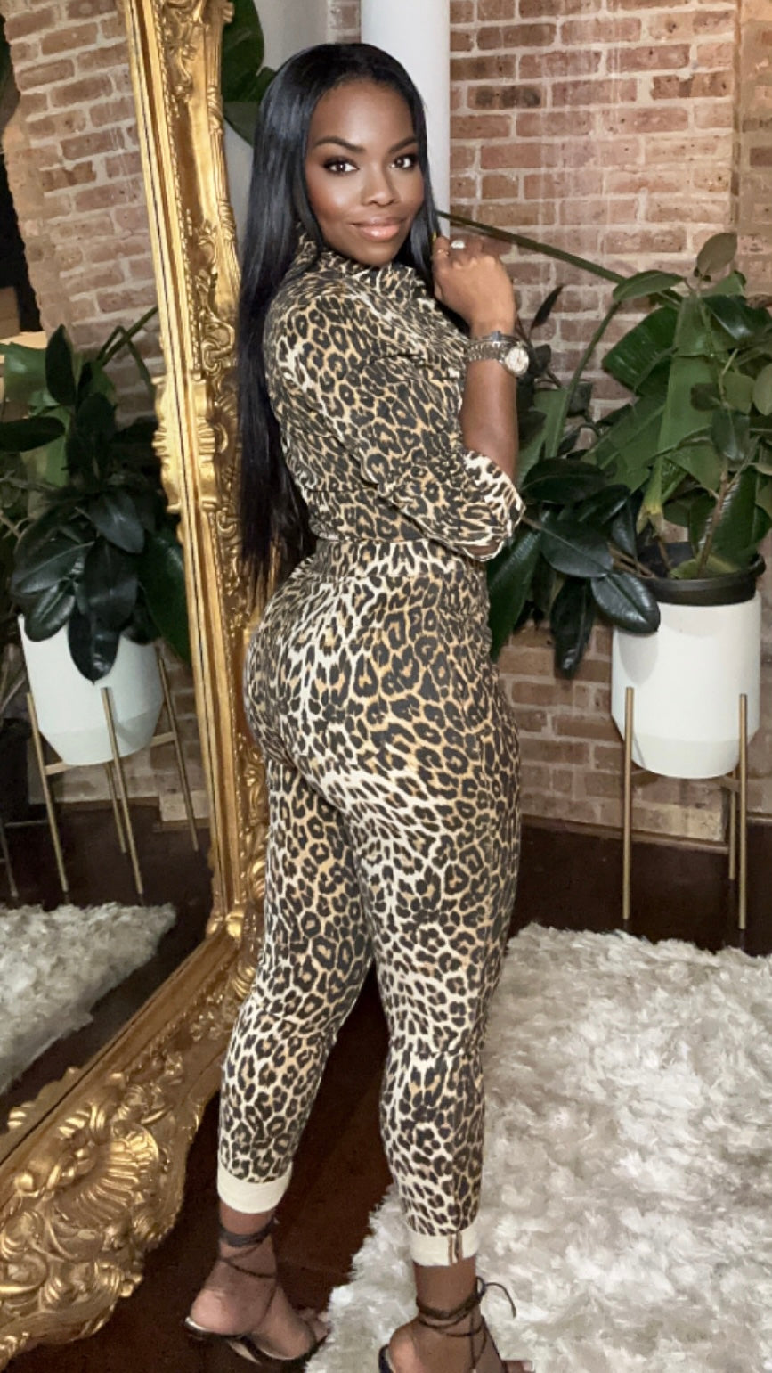 Leopard Print Jumpsuit Thrifty Girl Online